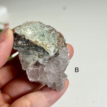 Load image into Gallery viewer, Glass Fluorite Crystal Cluster– Green Cubic Fluorite with Pyrolusite on Matrix