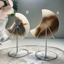 Load image into Gallery viewer, High quality - druzy agate moon with nice banding from Brazil ( free stand)