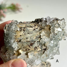 Load image into Gallery viewer, Glass Moss Fluorite on Matrix – Natural Green Fluorite Crystal Cluster, Raw Mineral Specimen, One of a Kind Decor