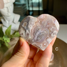 Load image into Gallery viewer, High quality - pink flower agate heart