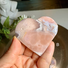 Load image into Gallery viewer, Top quality - pink flower agate heart