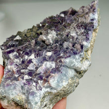 Load image into Gallery viewer, Xianghualing blue purple fluorite with sparkling pyrite surface