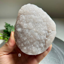 Load image into Gallery viewer, Top quality – Grey lavender amethyst geode from Uruguay with sparkling druzy