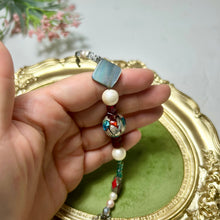 Load image into Gallery viewer, Art Glass Bracelet | Lampwork Bead Bracelet | Czech Glass & Mother of Pearl Jewelry