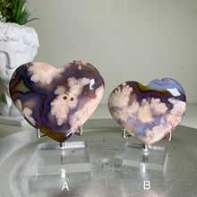 Load image into Gallery viewer, High quality - blue flower agate heart