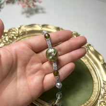 Load image into Gallery viewer, Forest Relic Bracelet | Lampwork Glass Bead Bracelet | Czech Glass & Lava Stone | Handmade Artisan Jewelry