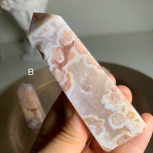 Load image into Gallery viewer, High quality- pink amethyst flower agate tower/ point