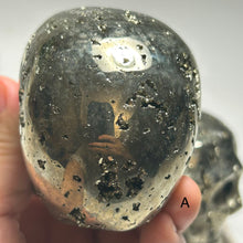 Load image into Gallery viewer, Peruvian Pyrite Skull — High-Grade Metallic Crystal Skull Carving for Protection & Display