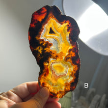 Load image into Gallery viewer, Top Quality Brazilian Agate Slice – Natural Banding & Druzy Center