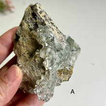 Load image into Gallery viewer, Glass Moss Fluorite on Matrix – Natural Green Fluorite Crystal Cluster, Raw Mineral Specimen, One of a Kind Decor