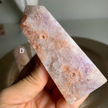 Load image into Gallery viewer, High quality- pink amethyst flower agate tower/ point