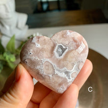 Load image into Gallery viewer, High quality - pink flower agate heart