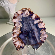 Load image into Gallery viewer, High quality- blue flower agate slab / slice ( natural color )