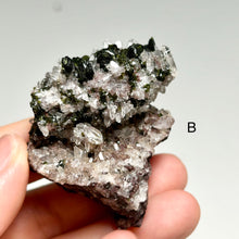 Load image into Gallery viewer, Natural Quartz Crystal Cluster with Green Epidote on Matrix | Raw Mineral Specimens from China