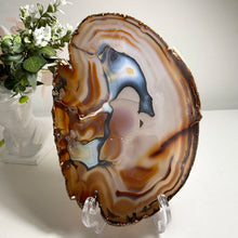 Load image into Gallery viewer, Top quality - bog size fire black agate slice / slab from Brazil