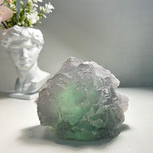 Load image into Gallery viewer, Natural Stepped Fluorite Cluster - High Clarity Bi-Color Fujian Crystal Specimen