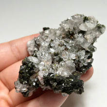 Load image into Gallery viewer, Natural Quartz Crystal Cluster with Green Epidote on Matrix | Sculptural Mineral Specimen | China