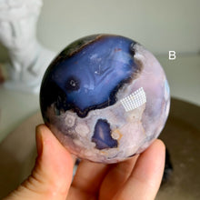 Load image into Gallery viewer, Rare - top quality blue flower agate sphere