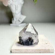 Load image into Gallery viewer, Garden Quartz Crystal | Sichuan China | Natural Lodolite Quartz with Green Inclusions | Raw Quartz Point Specimen