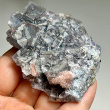 Load image into Gallery viewer, Xianghualing Grey-Blue Cubic Fluorite with Pink Calcite | Hunan, China
