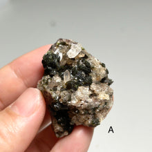 Load image into Gallery viewer, Natural Quartz Crystal Cluster with Green Epidote on Matrix | Raw Mineral Specimens from China