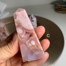 Load image into Gallery viewer, High quality druzy pink amethyst flower agate tower / druzy pink amethyst flower agate point