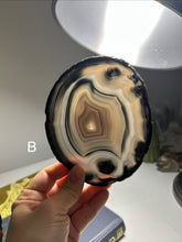 Load image into Gallery viewer, Top Quality Brazilian Agate Slice – Natural Banding, Cool Grey Tones & Artistic Patterns