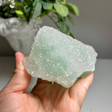 Load image into Gallery viewer, Green fluorite covered by druzy quartz
