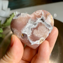 Load image into Gallery viewer, High quality - pink amethyst flower agate hearts