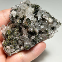 Load image into Gallery viewer, Natural Quartz Crystal Cluster with Green Epidote on Matrix | Raw Mineral Specimen from China | Collector Display