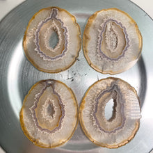 Load image into Gallery viewer, Rare - Hand pick Brazilian agate slice set  (4 pieces) / agate slabs and slices with druzy