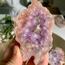 Load image into Gallery viewer, Top quality pink amethyst flower agate slab/ slice