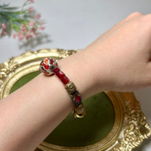 Load image into Gallery viewer, Red Lampwork Bracelet | Czech Glass & Hematite Bracelet
