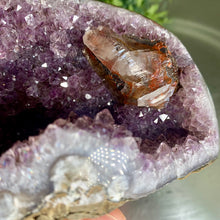 Load image into Gallery viewer, Rare - Uruguay amethyst geode with calcite and hematite
