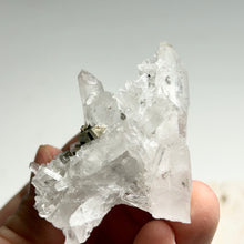 Load image into Gallery viewer, Clear Quartz Cluster with Pyrite Inclusions/Brown Calcite Cluster with Pyrite
