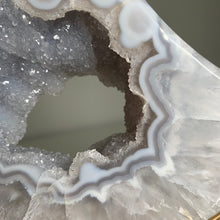Load image into Gallery viewer, Rare - large size top quality druzy agate moon from Brazil ( free stand)