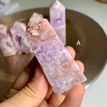 Load image into Gallery viewer, High quality - pink amethyst flower agate druzy towers
