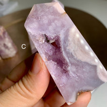 Load image into Gallery viewer, High quality - pink amethyst flower agate druzy towers