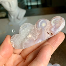 Load image into Gallery viewer, Top quality - pink flower agate clouds with druzy