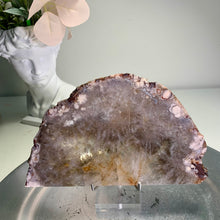 Load image into Gallery viewer, High quality- crystallized blue flower agate slab/ slice ( natural color)