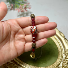 Load image into Gallery viewer, Red Lampwork Bracelet | Czech Glass & Hematite Bracelet