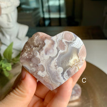 Load image into Gallery viewer, High quality - pink flower agate heart