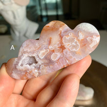 Load image into Gallery viewer, Top quality - pink flower agate clouds with druzy