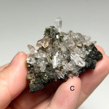 Load image into Gallery viewer, Natural Quartz Crystal Cluster with Green Epidote on Matrix | Raw Mineral Specimens from China