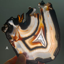 Load image into Gallery viewer, Rare - Hand picked Brazilian agate slabs and slices with black and red banding