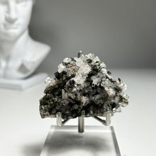 Load image into Gallery viewer, Natural Quartz Crystal Cluster with Green Epidote on Matrix | Raw Mineral Specimen from China | Collector Display