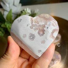 Load image into Gallery viewer, Top quality - pink flower agate heart