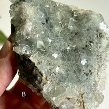 Load image into Gallery viewer, Glassy Green Fluorite on Matrix with Pyrolusite | Natural Mineral Specimen | Collector Display Stone
