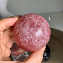 Load image into Gallery viewer, Rare - Natural color top quality red strawberry druzy sphere