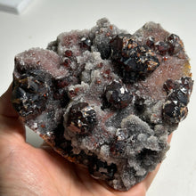Load image into Gallery viewer, Rare - heart shape Red Garnet on Pink Dolomite Crystal Cluster — Sparkling Natural Mineral Specimen for Home Decor and Collection